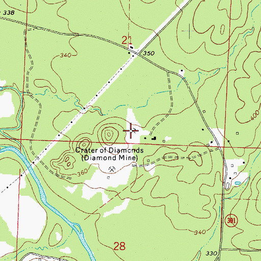 Topographic Map of Mauney Mine, AR