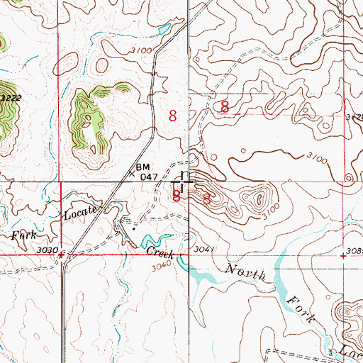 Topographic Map of 07N54E08CA__01 Well, MT