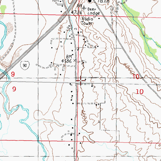 Topographic Map of 07N09W10BCCD01 Well, MT