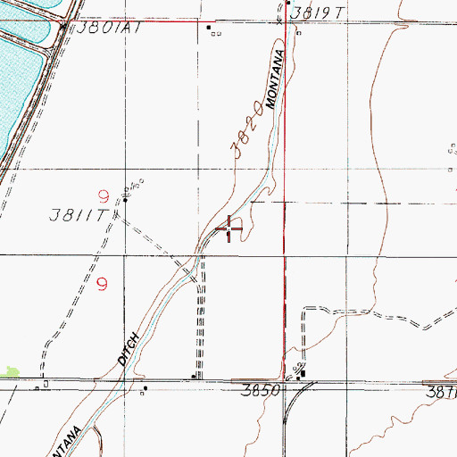 Topographic Map of 07N02E09DA__01 Well, MT
