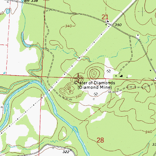 Topographic Map of Middle Hill, AR