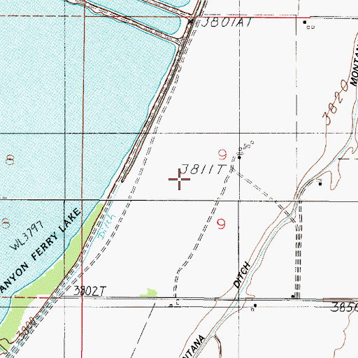 Topographic Map of 07N02E09CA__01 Well, MT