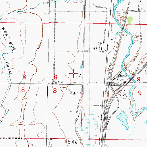 Topographic Map of 07N09W08ADDD01 Well, MT