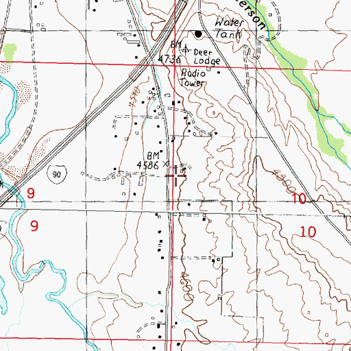 Topographic Map of 07N09W10BCBC01 Well, MT