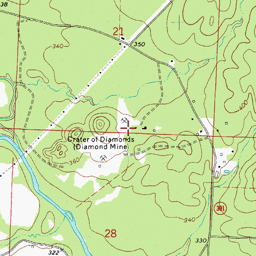 Topographic Map of Ozark Mine, AR