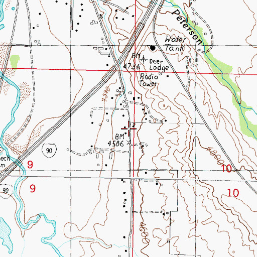 Topographic Map of 07N09W10BBCD02 Well, MT
