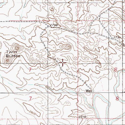 Topographic Map of 07N56E08AB__01 Well, MT