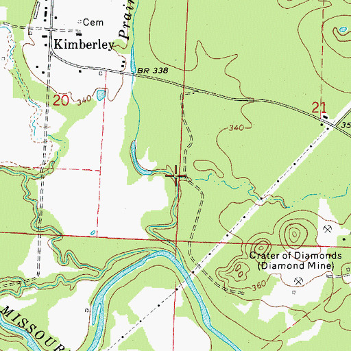 Topographic Map of Poorhouse Branch, AR