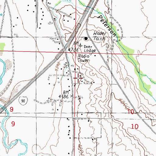 Topographic Map of 07N09W10BBCD01 Well, MT