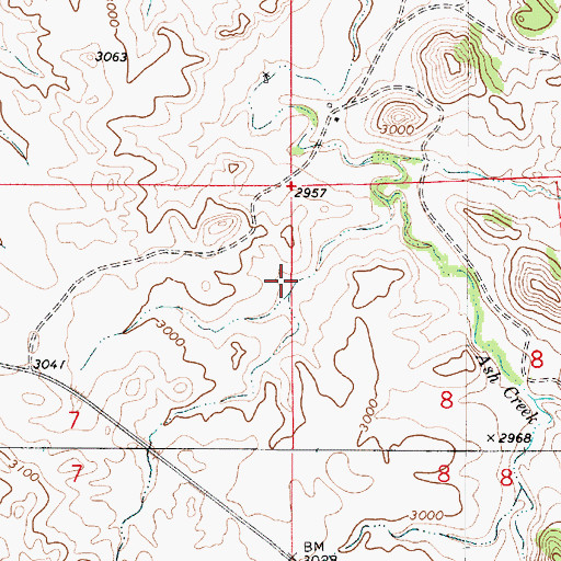 Topographic Map of 07N50E05CCBD01 Well, MT