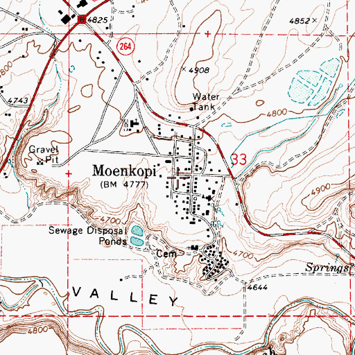 Topographic Map of Moenkopi, AZ