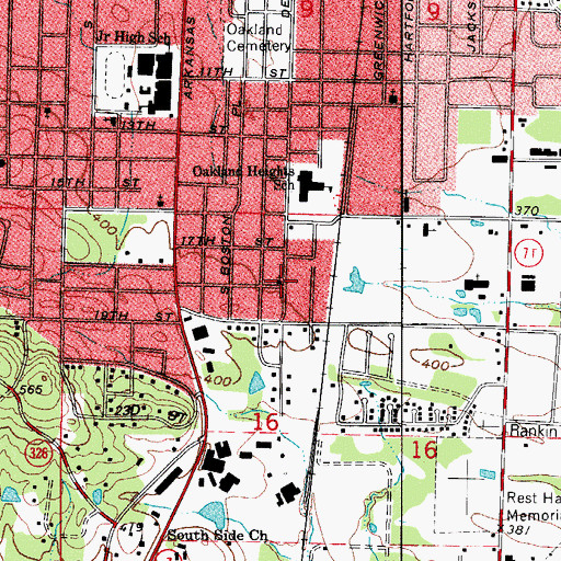 Topographic Map of All Saints Episcopal Church, AR