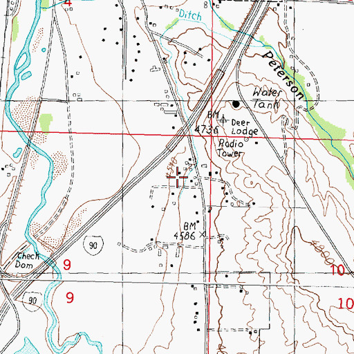 Topographic Map of 07N09W09AAAB01 Well, MT
