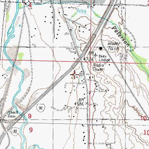 Topographic Map of 07N09W09AA__01 Well, MT
