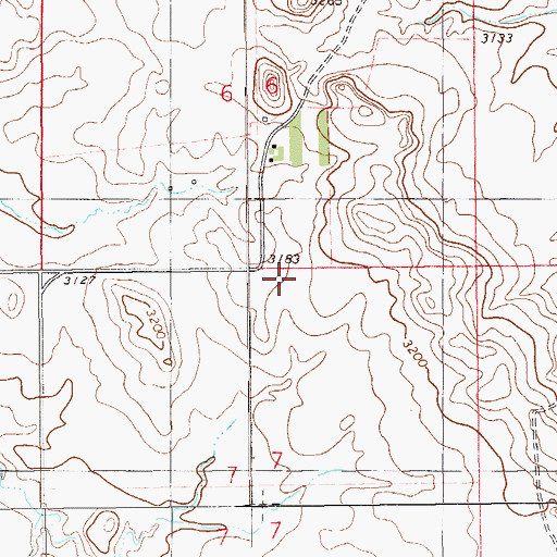 Topographic Map of 07N61E06DBBD01 Well, MT