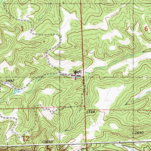 Topographic Map of 07N27E01DADD01 Well, MT