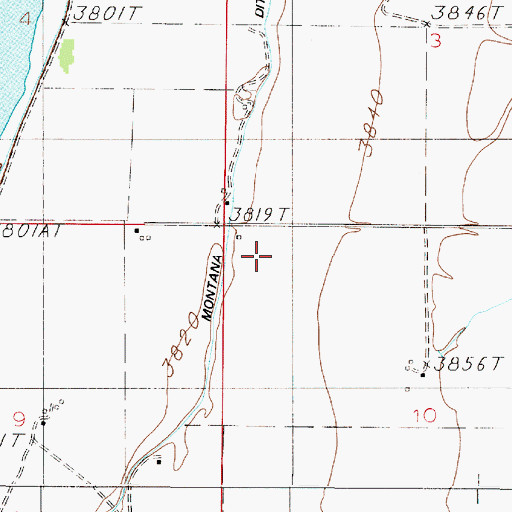 Topographic Map of 07N02E10BB__01 Well, MT