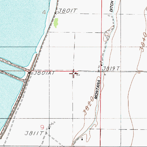 Topographic Map of 07N02E09AABB01 Well, MT