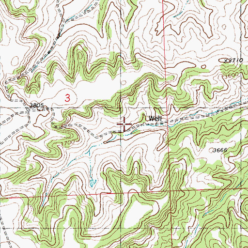 Topographic Map of 07N26E03DBDA01 Well, MT