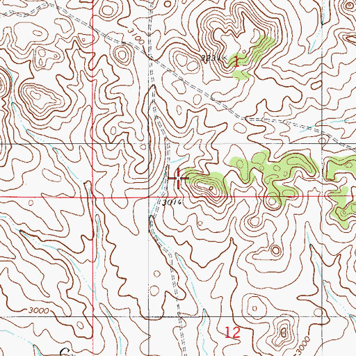Topographic Map of 08N54E36CDBA01 Well, MT