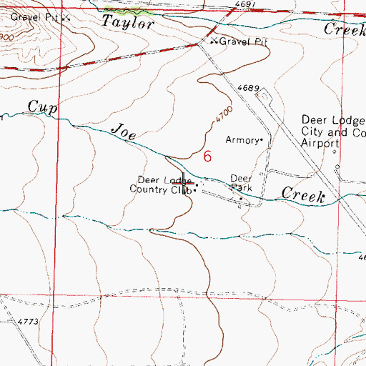 Topographic Map of 07N09W06DBBC01 Well, MT