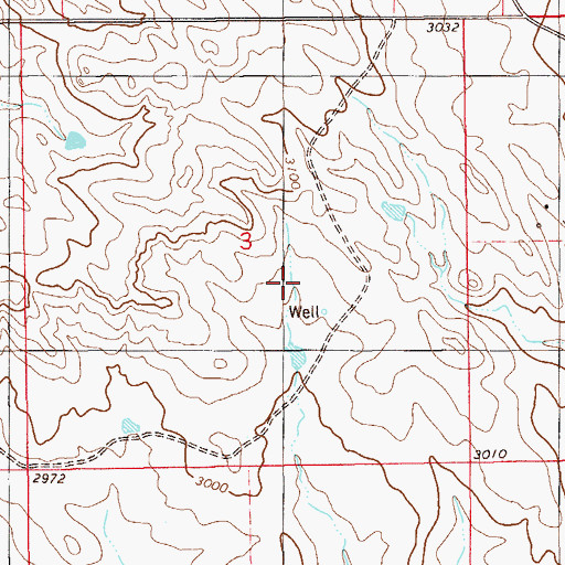 Topographic Map of 07N59E03DB__01 Well, MT