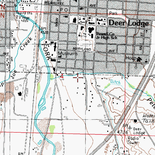 Topographic Map of 07N09W04DBAB01 Well, MT