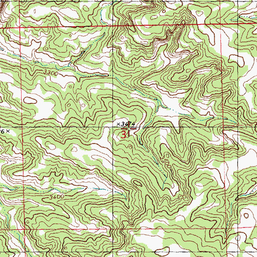 Topographic Map of 07N25E03DBBA01 Well, MT