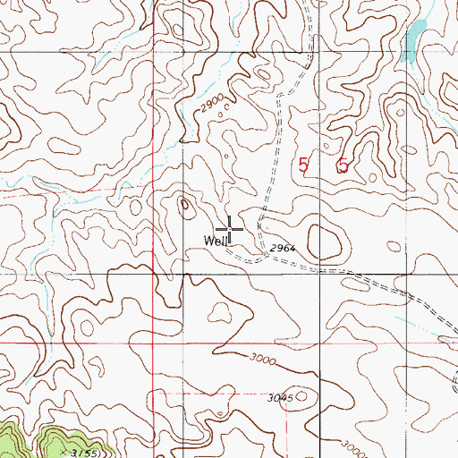 Topographic Map of 07N55E05CA__01 Well, MT