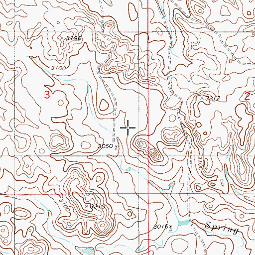 Topographic Map of 08N55E32DAAA01 Well, MT