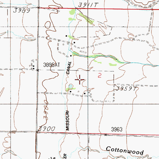 Topographic Map of 07N02E02CA__01 Spring, MT