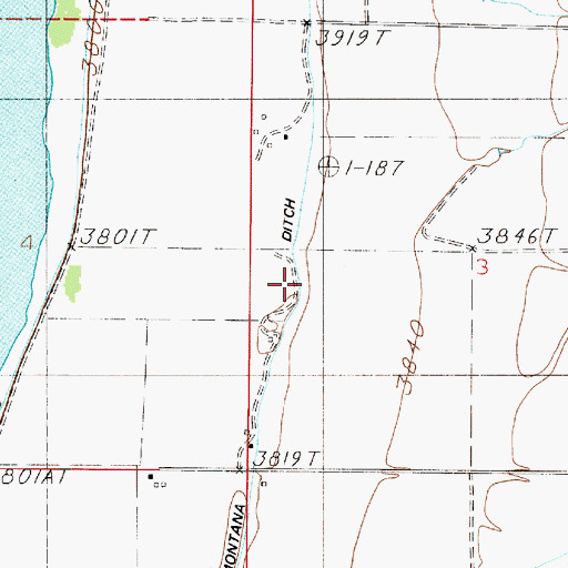 Topographic Map of 07N02E03CB__01 Well, MT