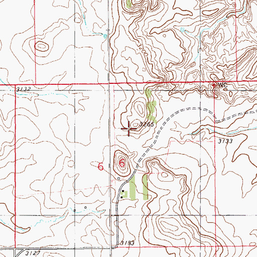 Topographic Map of 07N61E06AC__01 Well, MT