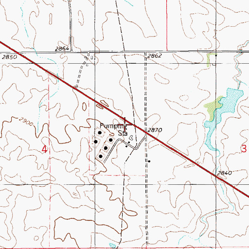 Topographic Map of 07N58E04AD__01 Well, MT