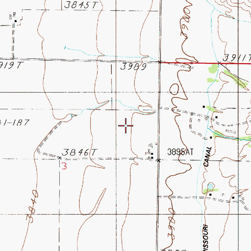 Topographic Map of 07N02E03AD__01 Well, MT