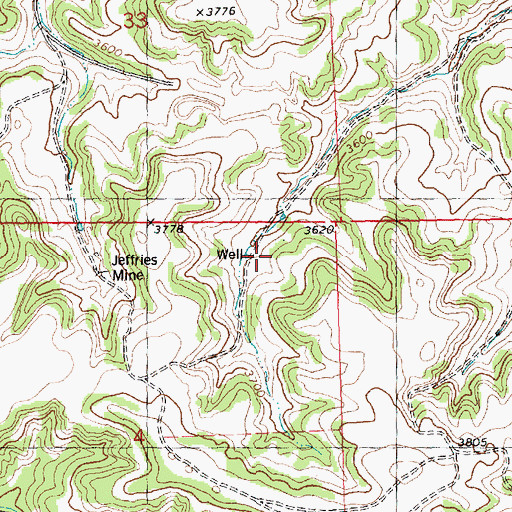 Topographic Map of 07N26E04AABC01 Well, MT