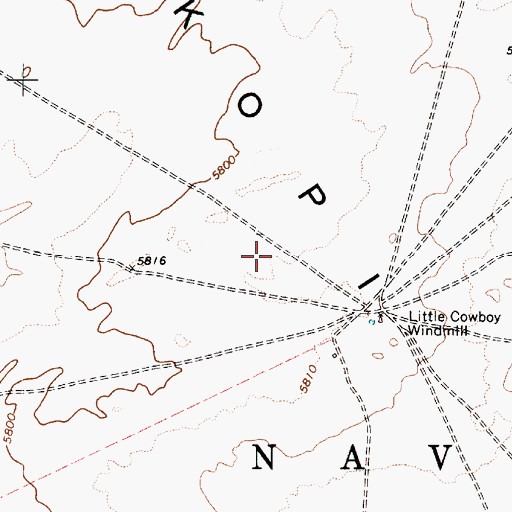 Topographic Map of Moenkopi Plateau, AZ