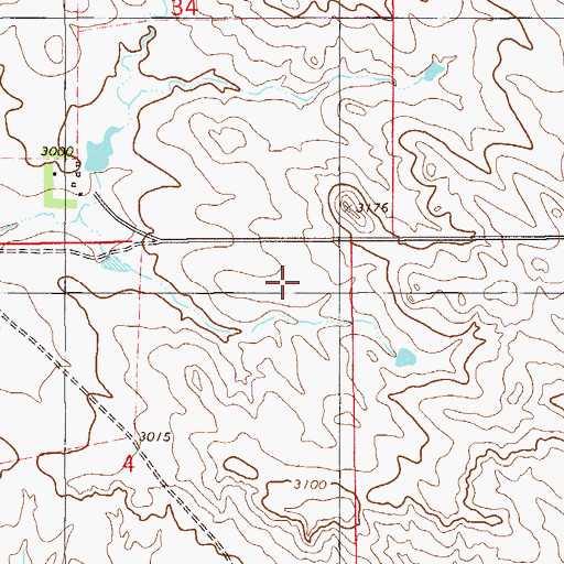 Topographic Map of 07N59E04AA__01 Well, MT