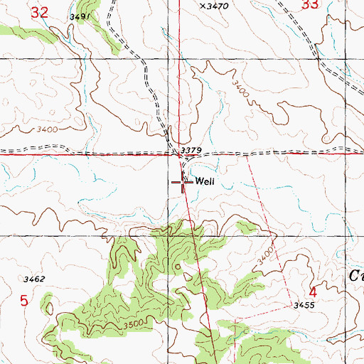 Topographic Map of 07N24E04BBBC01 Well, MT