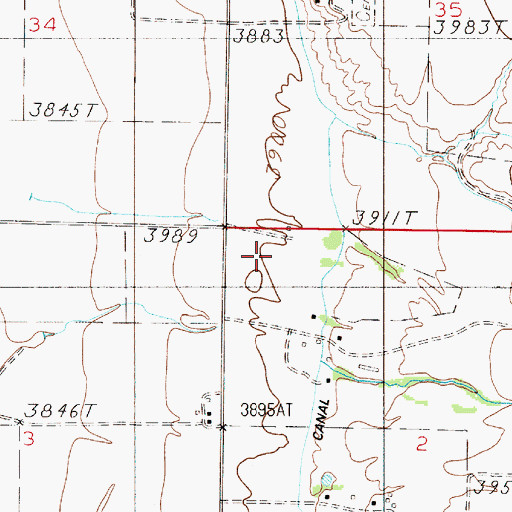 Topographic Map of 07N02E02BB__01 Spring, MT