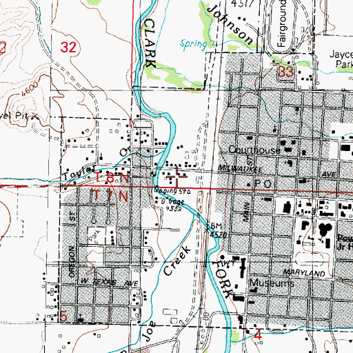 Topographic Map of 08N09W33CCDD01 Well, MT