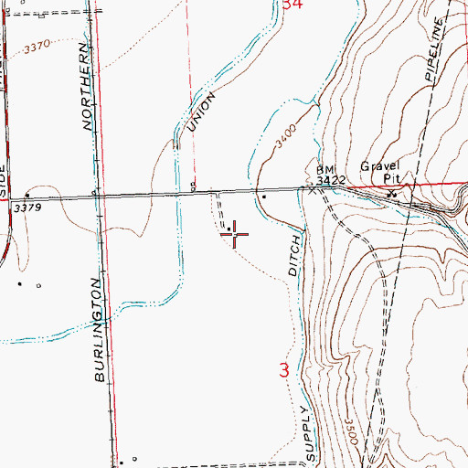 Topographic Map of 07N20W03BA__01 Well, MT