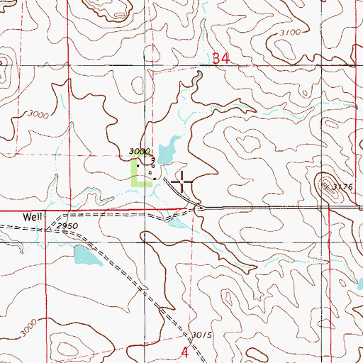 Topographic Map of 08N59E34CD__01 Well, MT