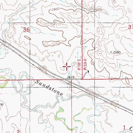 Topographic Map of 08N58E36DD__01 Well, MT