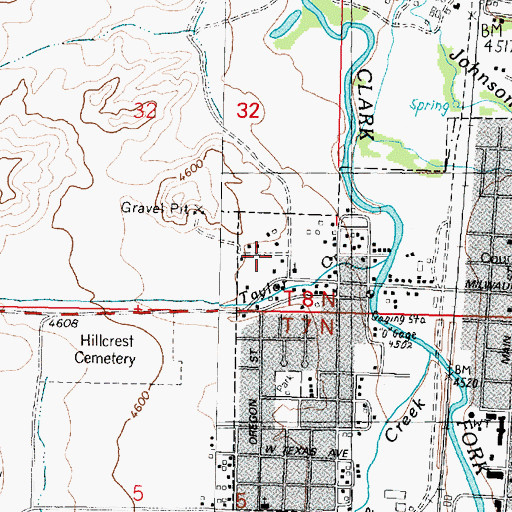 Topographic Map of 08N09W32DDBD01 Well, MT