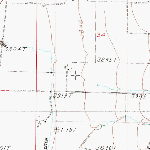 Topographic Map of 08N02E34CD__01 Well, MT
