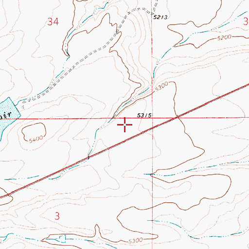 Topographic Map of 08N06E34DD__01 Well, MT