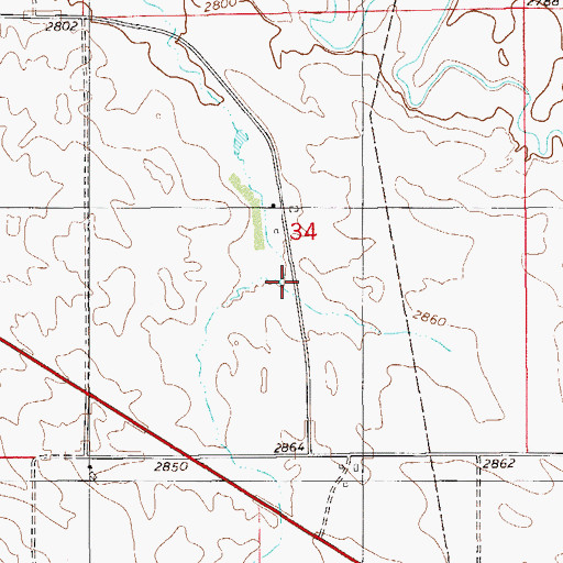 Topographic Map of 08N58E34CA__01 Well, MT