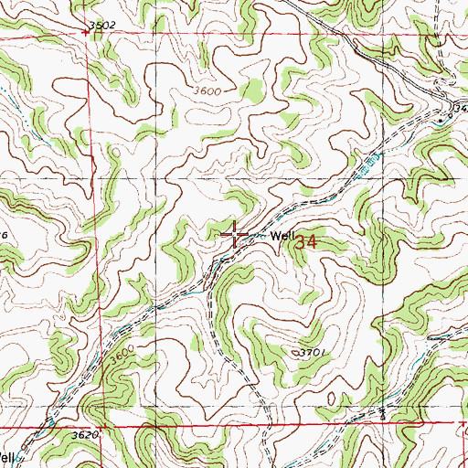 Topographic Map of 08N26E34CAA_01 Well, MT
