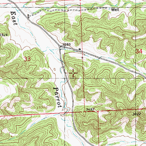 Topographic Map of 08N27E33ADDC01 Well, MT